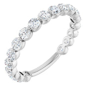 14k White 1 1/6 Ctw Lab-grown Diamond Anniversary Band
