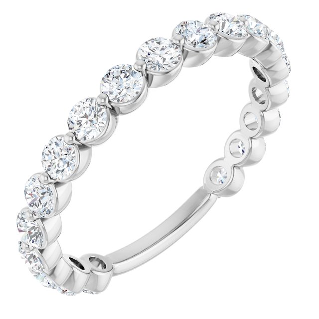 14k White 1 1/6 Ctw Lab-grown Diamond Anniversary Band