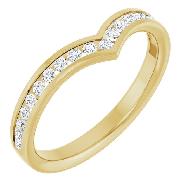 14k Yellow 1/4 Ctw Natural Diamond Contour Band