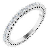 14k White 3/8 Ctw Natural Diamond Eternity Band Size 5.5