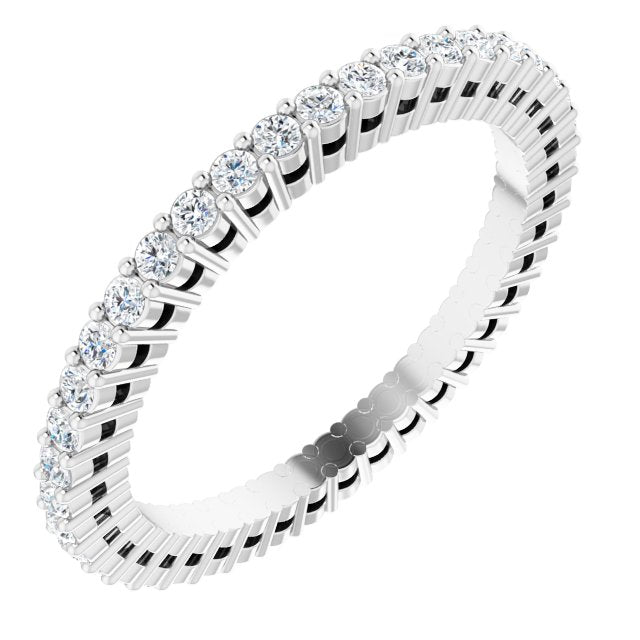 14k White 3/8 Ctw Natural Diamond Eternity Band Size 5.5