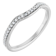 14k White 1/8 Ctw Natural Diamond Contour Band