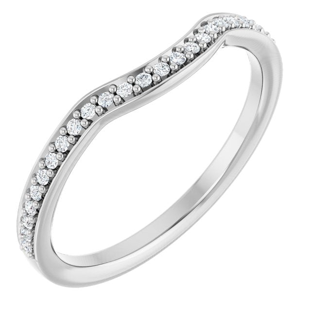 14k White 1/8 Ctw Natural Diamond Contour Band
