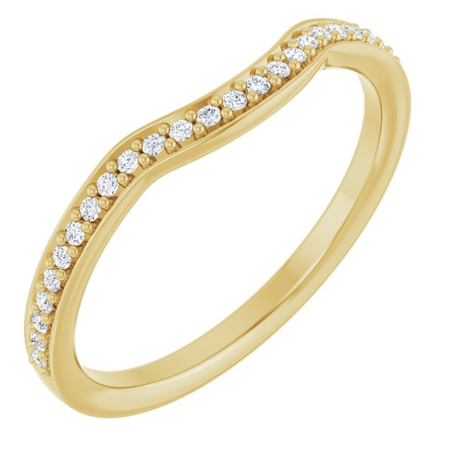 14k Yellow 1/8 Ctw Natural Diamond Contour Band