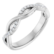 14k White 1/8 Ctw Natural Diamond Anniversary Band