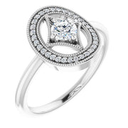 14k White 1/3 Ctw Natural Diamond Ring