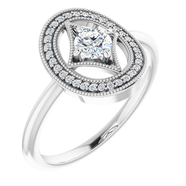 14k White 1/3 Ctw Natural Diamond Ring