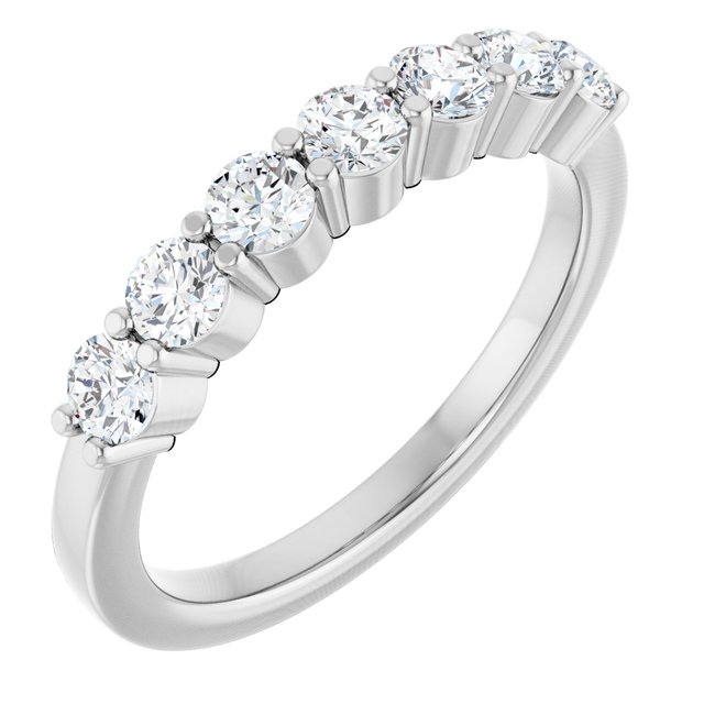 14k White 5/8 Ctw Natural Diamond Anniversary Band