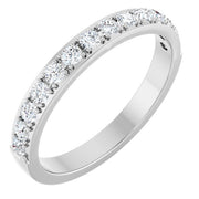 14k White 3/8 Ctw Natural Diamond Anniversary Band