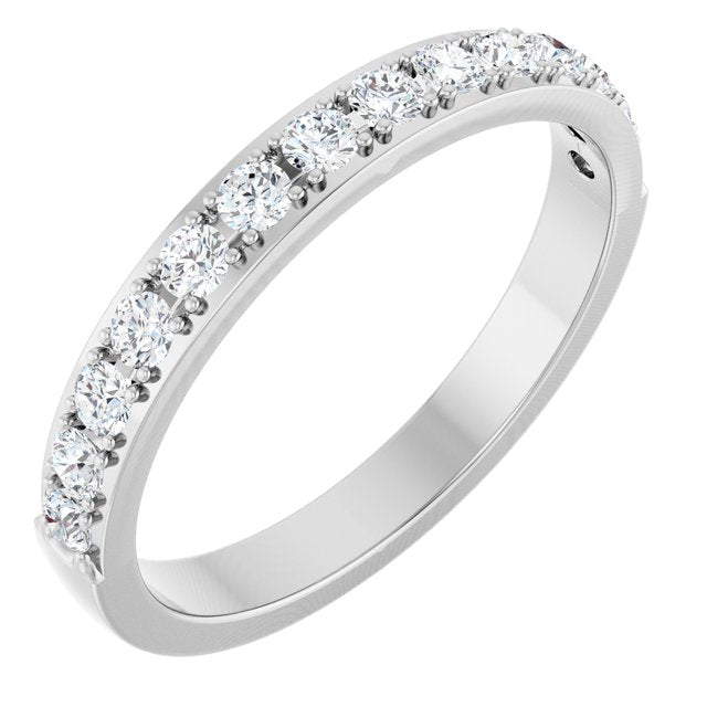 14k White 3/8 Ctw Natural Diamond Anniversary Band