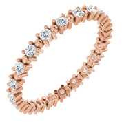 14k Rose 3/8 Ctw Natural Diamond Eternity Band Size 5.5