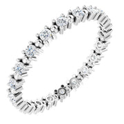 14k White 3/8 Ctw Natural Diamond Eternity Band Size 7