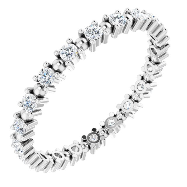 14k White 3/8 Ctw Natural Diamond Eternity Band Size 7
