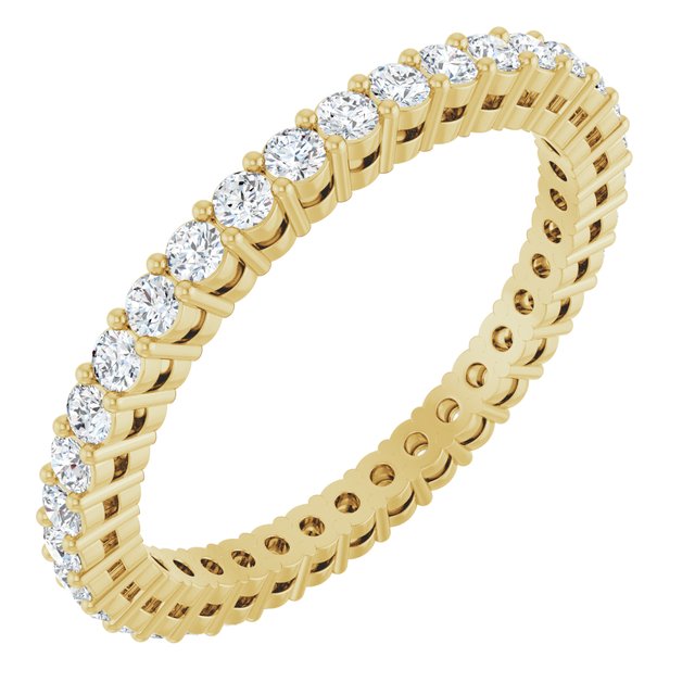 14k Yellow 3/4 Ctw Natural Diamond Eternity Band Size 7