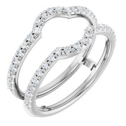 14k White 3/8 Ctw Natural Diamond Ring Guard