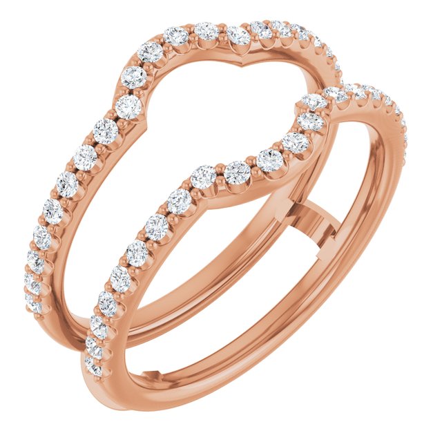 14k Rose 3/8 Ctw Natural Diamond Ring Guard
