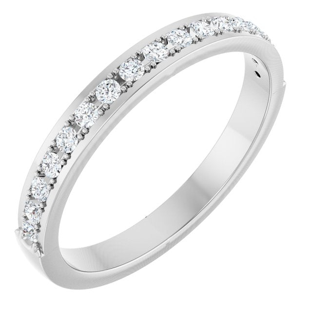 14k White 1/4 Ctw Natural Diamond Anniversary Band