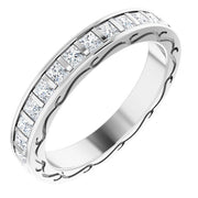 14k White 1 1/2 Ctw Diamond Square Eternity Band Size 7
