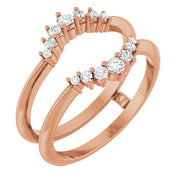 14k Rose 1/4 Ctw Natural Diamond Ring Guard