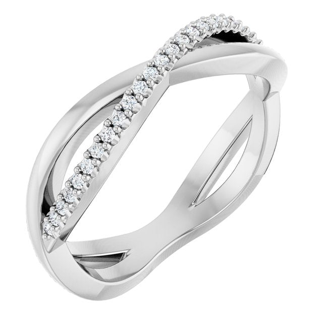 14k White 1/10 Ctw Natural Diamond Anniversary Band