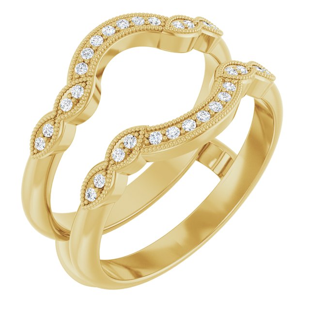 14k Yellow 1/8 Ctw Natural Diamond Ring Guard