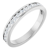 14k White 3/8 Ctw Natural Diamond Channel Set Anniversary Band
