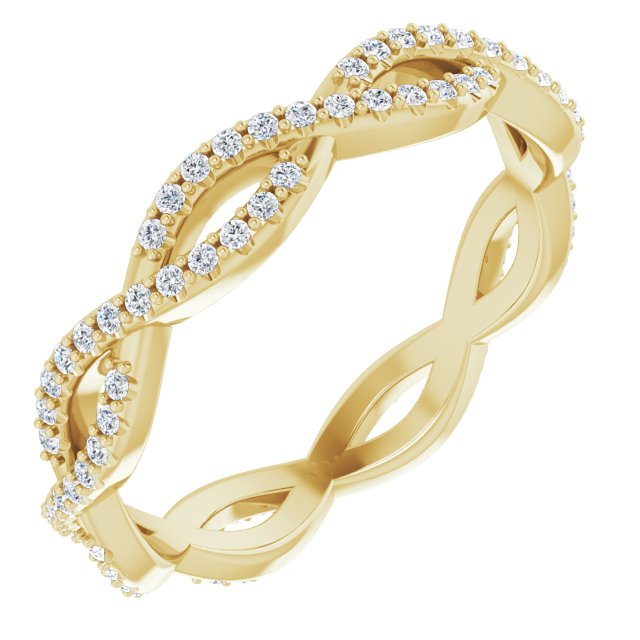 14k Yellow 3/8 Ctw Natural Diamond Infinity-inspired Eternity Band Size 8