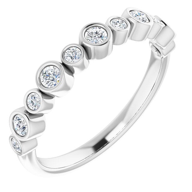 14k White 1/3 Ctw Natural Diamond Ring