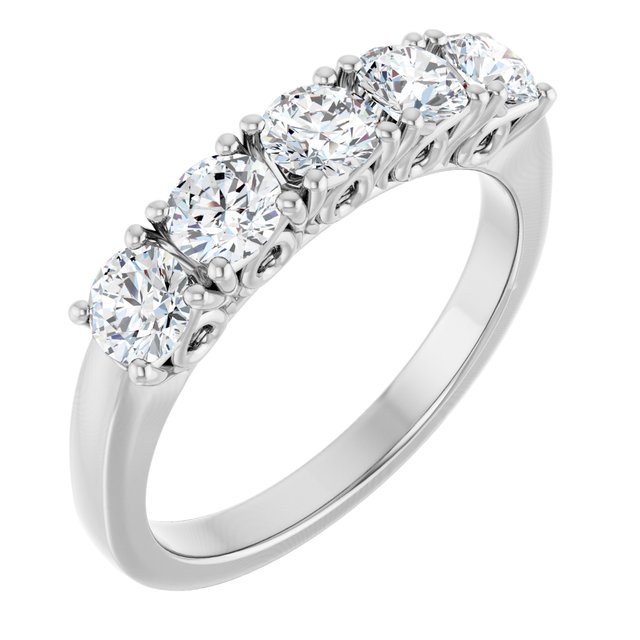 14k White 9/10 Ctw Natural Diamond Anniversary Band