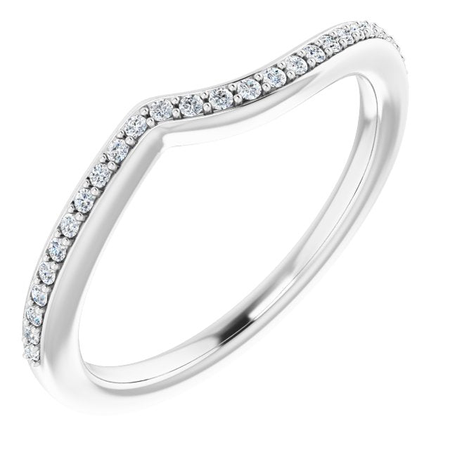 14k White 1/8 Ctw Natural Diamond Band