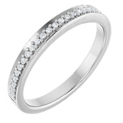 14k White 1/8 Ctw Natural Diamond Band