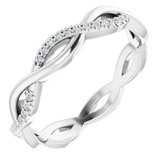 14k White 1/5 Ctw Natural Diamond Eternity Band Size 7