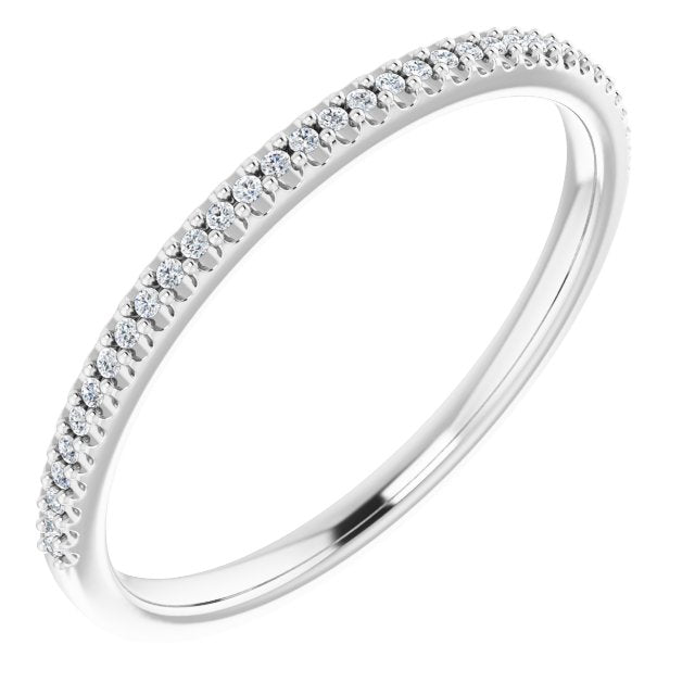 14k White 1/10 Ctw Natural Diamond Anniversary Band