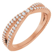 14k Rose 1/3 Ctw Natural Diamond Contour Band