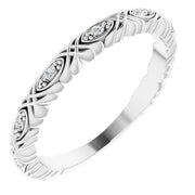 14k White .05 Ctw Natural Diamond Anniversary Band