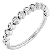 14k White 1/5 Ctw Lab-grown Diamond Anniversary Band