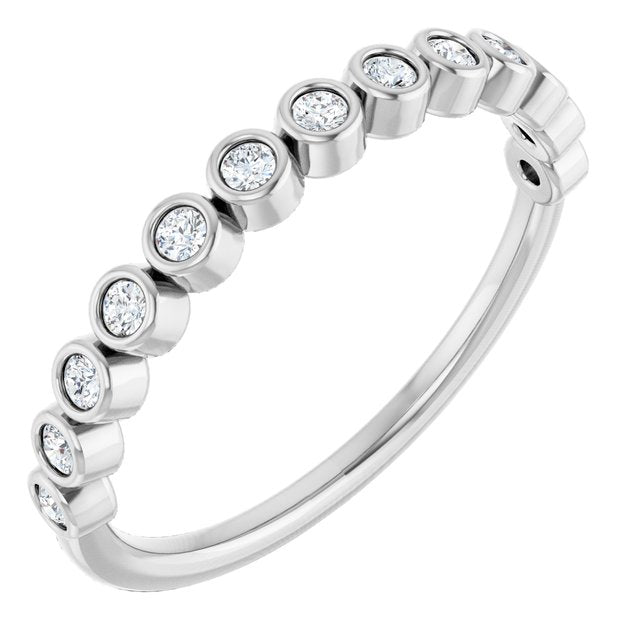 14k White 1/5 Ctw Lab-grown Diamond Anniversary Band