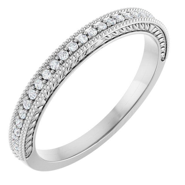 14k White 1/10 Ctw Natural Diamond Anniversary Band