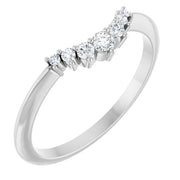 14k White 1/8 Ctw Natural Diamond Contour Band