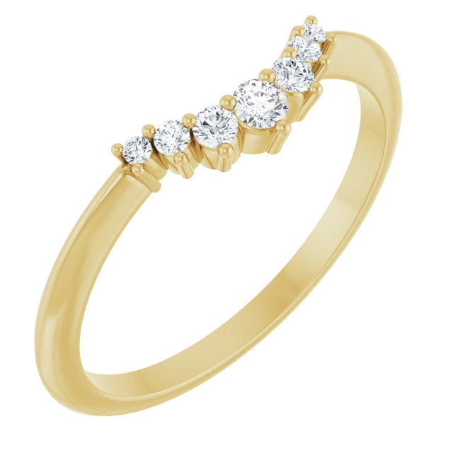 14k Yellow 1/8 Ctw Natural Diamond Contour Band