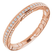 14k Rose 1/5 Ctw Natural Diamond Anniversary Band