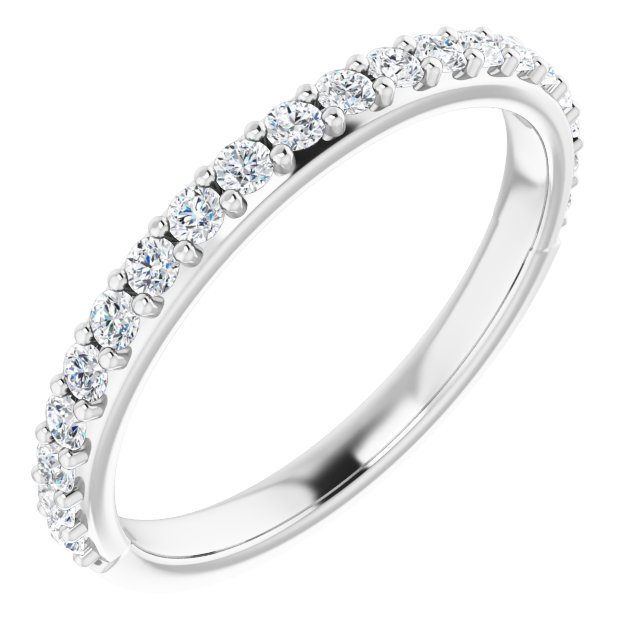 14k White 3/8 Ctw Diamond Band For 6.5 Mm Round Ring