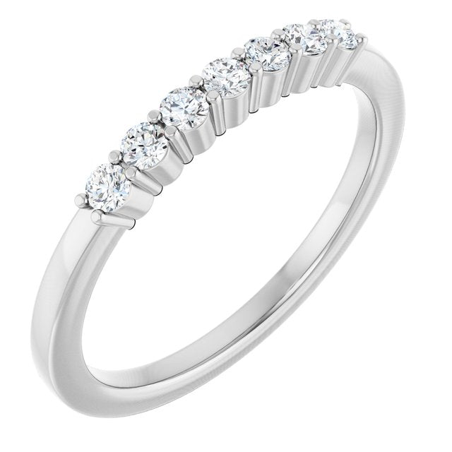 14k White 1/5 Ctw Natural Diamond Anniversary Band