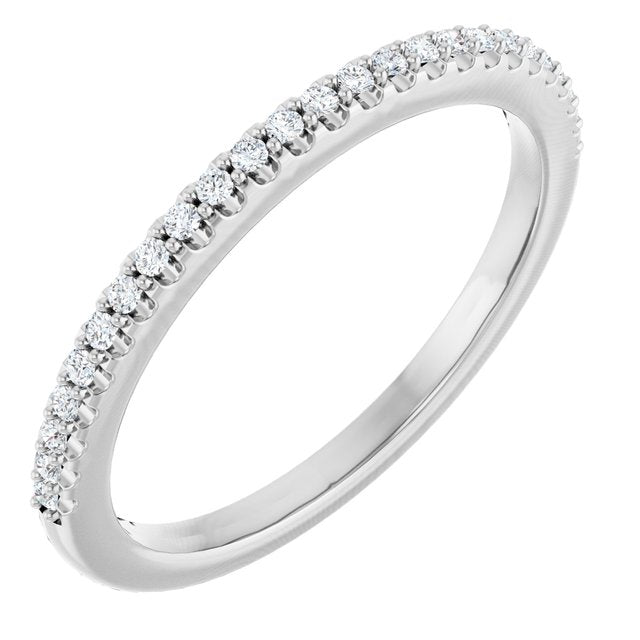 14k White 1/8 Ctw Natural Diamond Anniversary Band