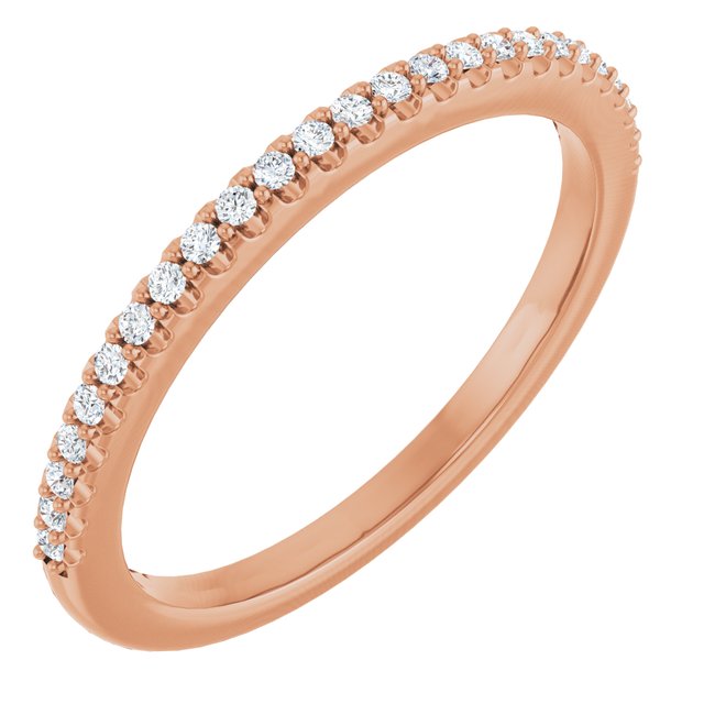 14k Rose 1/8 Ctw Natural Diamond Anniversary Band