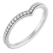 14k White 1/8 Ctw Natural Diamond Band