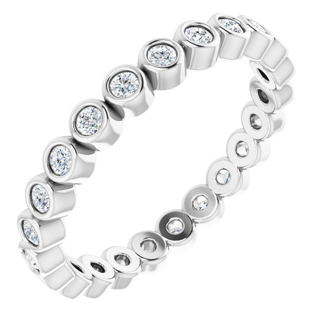 14k White 1/3 Ctw Natural Diamond Eternity Band Size 6