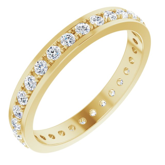 14k Yellow 3/8 Ctw Natural Diamond Eternity Band Size 4