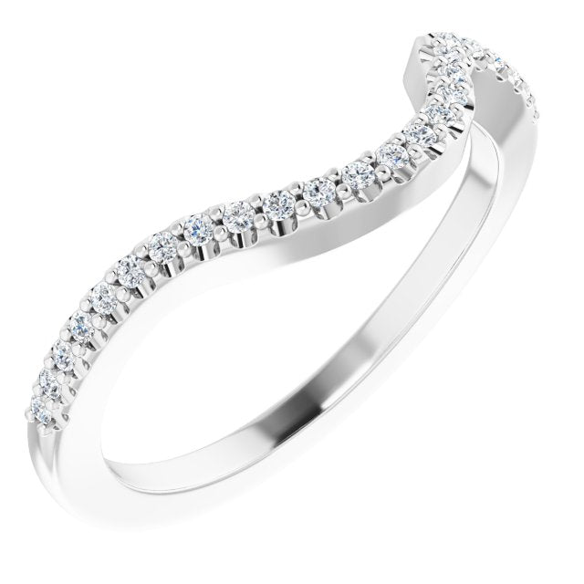 14k White 1/8 Ctw Natural Diamond Matching Band