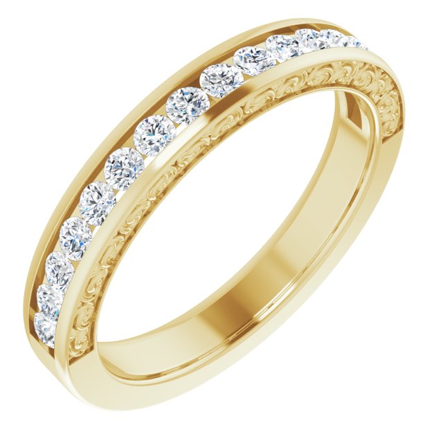 14k Yellow 1/2 Ctw Natural Diamond Anniversary Band
